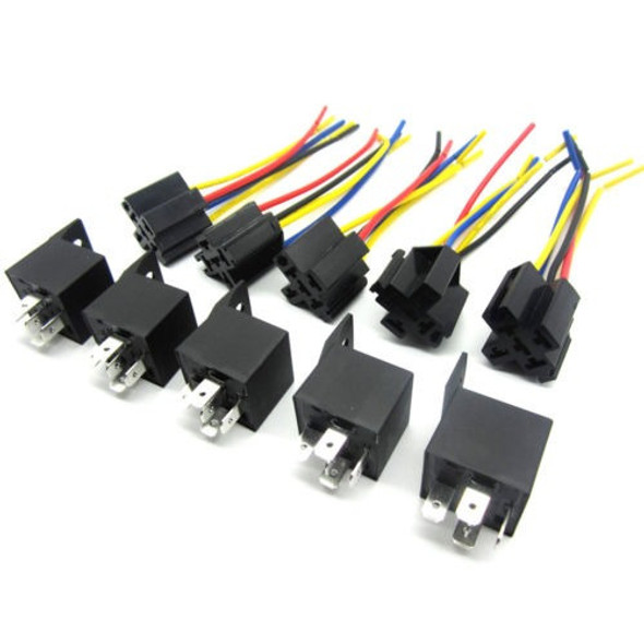 5 Dc 12v Coche Spdt Relé Automotriz 5 Pin 5 Cables W/harness 0