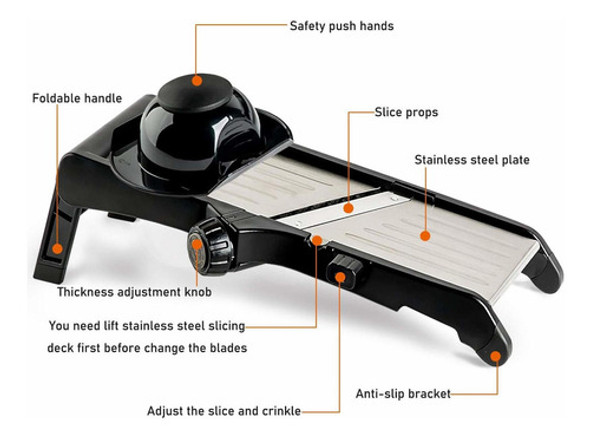 Vekaya - Cortador De Mandolina Para Alimentos Y Verduras - . 1