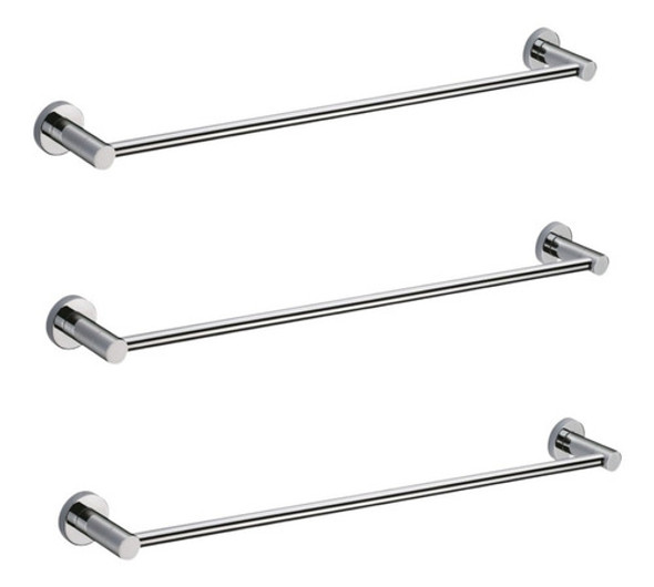 Pack X3 Toallero Barral Aluminio Inoxidable 58cm Toalla Baño 0