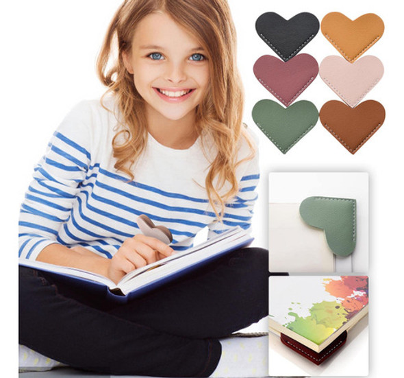 Marcador Señalador De Libro Cuero Corazon 6u. 1 Marcador Señalador De Libro Cuero Corazon 6u. 1