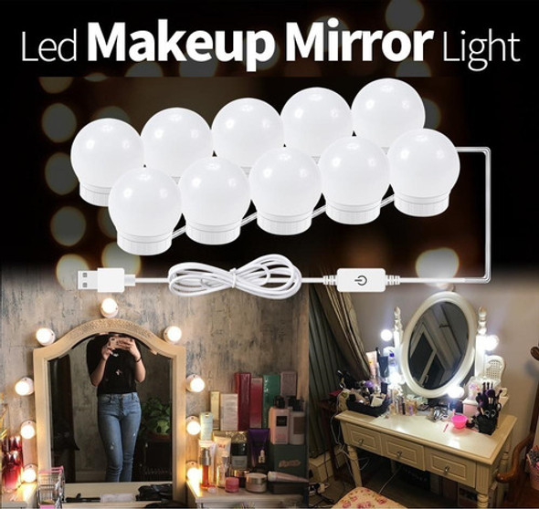 10 Luces Led Para Espejo Hollywood Maquillaje Make Up Usb 1 10 Luces Led Para Espejo Hollywood Maquillaje Make Up Usb 1