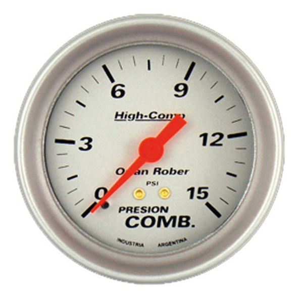 Manómetro Combustible Mecánico Plata Orlan Rober 1013 P 15 0