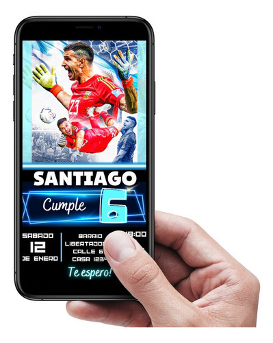 Invitación Digital Dibu Martinez Futbol Diferentes Modelos 0