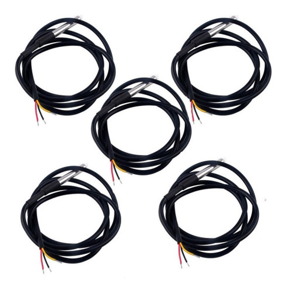 5 X A Prueba De Agua Temperatura Sonda Ds18b20 1m Con Resist 1 5 X A Prueba De Agua Temperatura Sonda Ds18b20 1m Con Resist 1