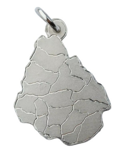 Dije Mapa Mediano Contorno  De Uruguay En Plata 925 Inspira 0