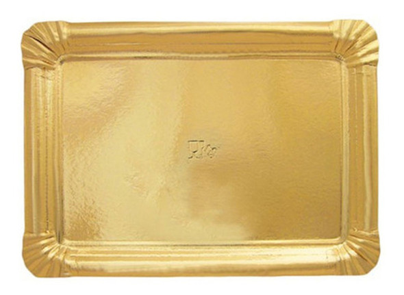 Bandeja De Cartón Dorado Masitas 22x28cm 1kg X10 Unidades 0