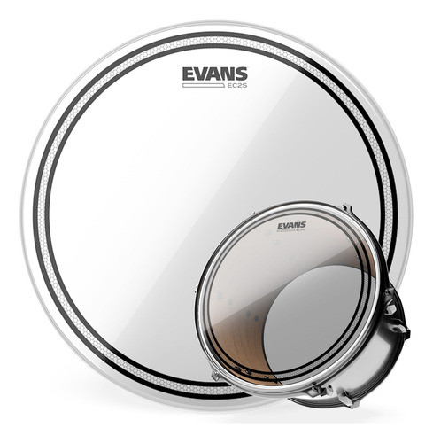 Parche Para Tom De Bateria Evans 18 Ec2 Clear Capa Doble 1