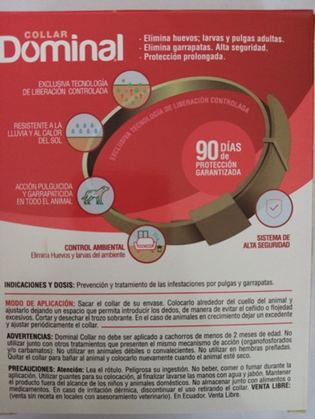 Collar Antipulgas Dominal Para Perros De Razas Grandes 1