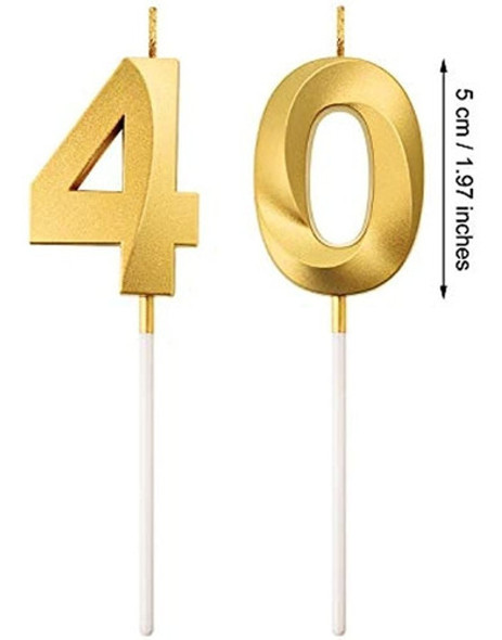Velas De 40 Cumpleaños, Velas Con Números Para Tarta, Decora 1 Velas De 40 Cumpleaños, Velas Con Números Para Tarta, Decora 1