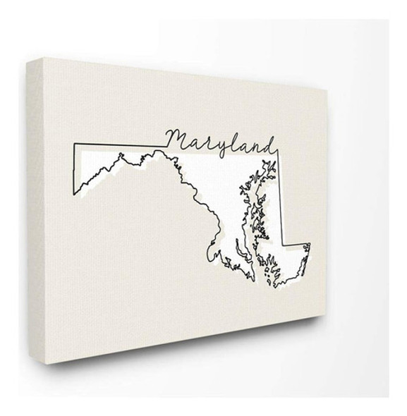 Stupell Industries Maryland Home State Map Neutral Print Des 0 Stupell Industries Maryland Home State Map Neutral Print Des 0