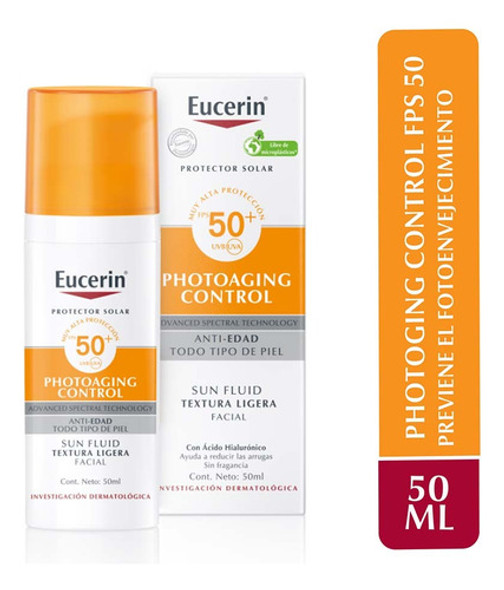 Eucerin Solar Fluido Anti Edad Facial Fps50 X 50 Ml 0