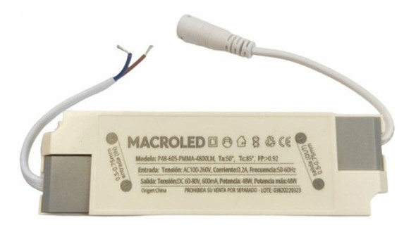 Driver Fuente P/panel 60x60 Led 48w De Embutir O De Aplicar 0 Driver Fuente P/panel 60x60 Led 48w De Embutir O De Aplicar 0