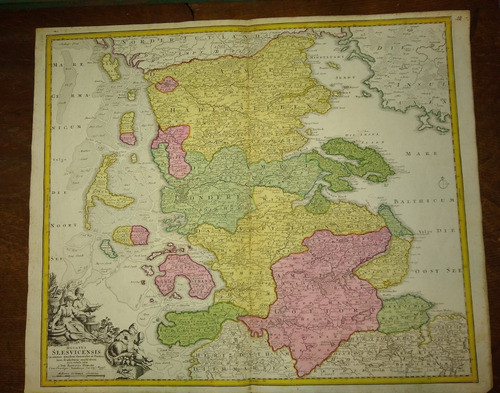 Mapa Original Jhoann Homann Año 1710 Ducatus Slesvicensis 1
