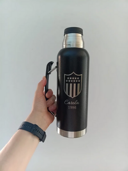 Peñarol Personalized Black Thermos – 1L Stainless Steel – LYSS Peñarol Personalized Black Thermos – 1L Stainless Steel – LYSS