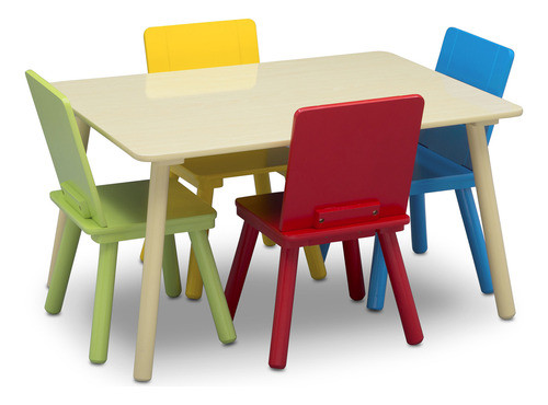 Juego De Mesa Y 4 Sillas Para Niños 0