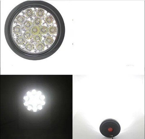 Juego De Faros Led Traseros Redondos Blanco Reversa 24v 1