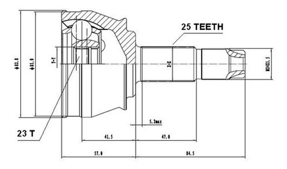 Homocinetica Chevrolet Tracker 25/23 Estrias 1