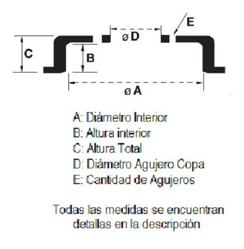 Campanas De Freno Trasera Ford Courier - 228mm X2 1
