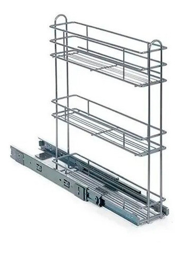 Canasto Extraible Bajo Mesada 3 Nivel 13x53x45 Cromado Fark 0