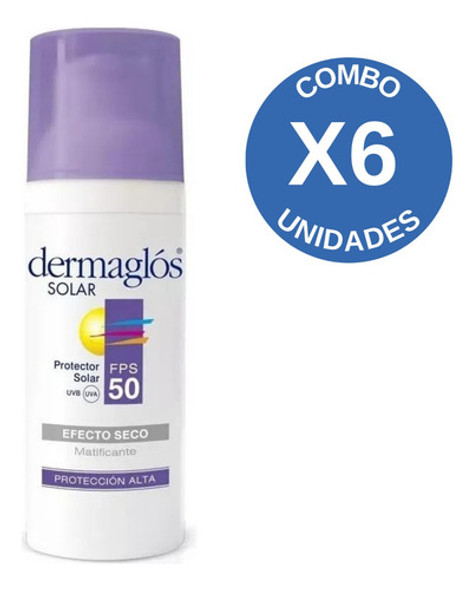 Pack X6 Dermaglós Protector Fps 50 Efecto Seco 50 Ml 0