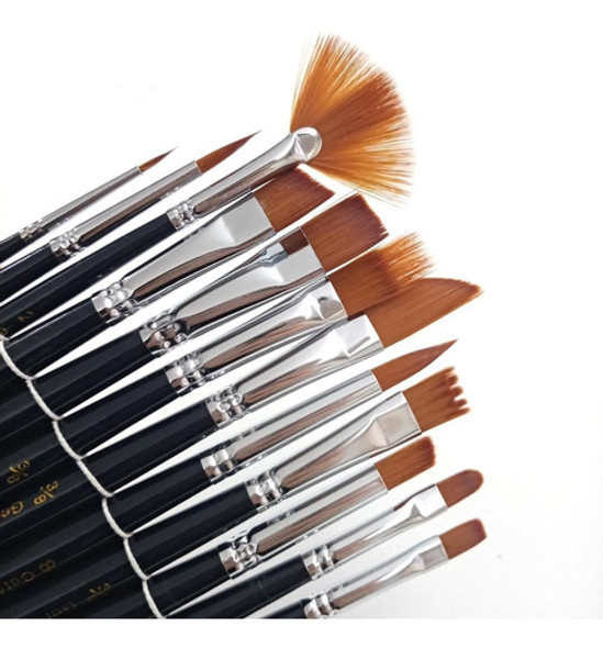 Set Pinceles Artisticos X12 Formas Varias Calidd Profesional 0 Set Pinceles Artisticos X12 Formas Varias Calidd Profesional 0