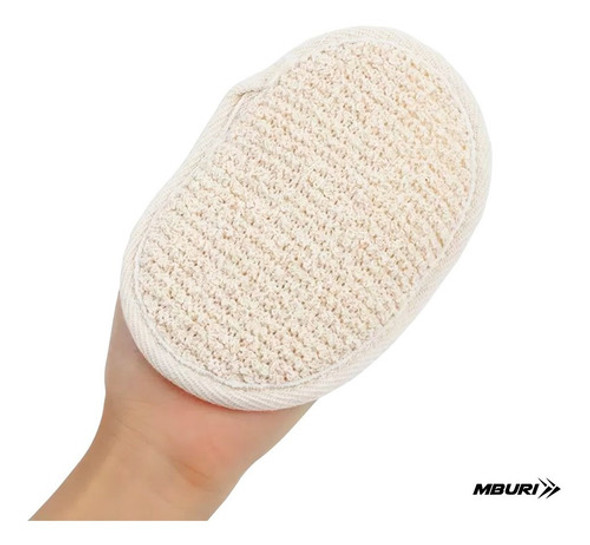 Manopla Para Baño Exfolia Lino Natural Vegetal Sustentable 1