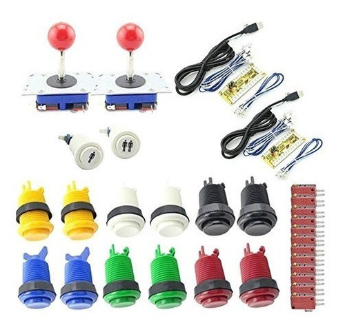 Kit De Palanca Y Botones P/máquina Arcade Winit 2 Jugadores 0