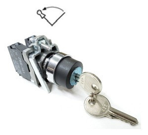 Botón Selector Con Llave 2 Posiciones Retorno Por Resorte 0