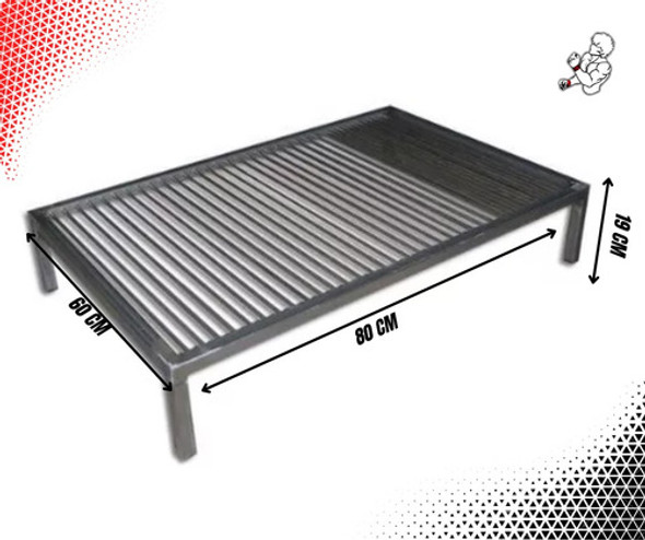 Parrilla Movil De Hierro 80x60cm Sección Achuras 1