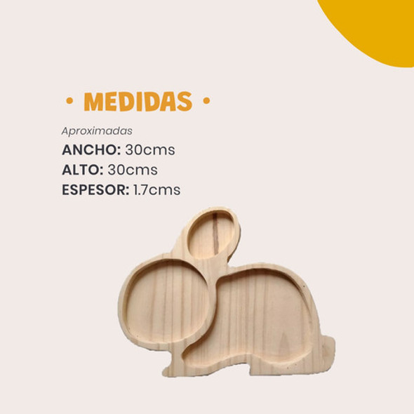 Plato Madera Conejo Pascuas   Mundopino 1 Plato Madera Conejo Pascuas   Mundopino 1