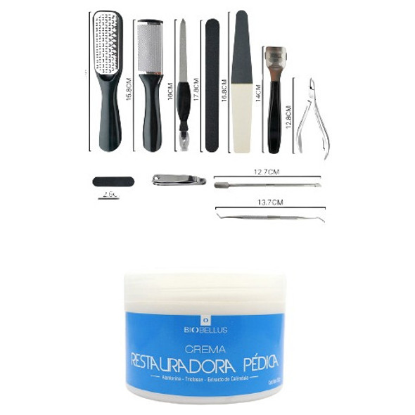 Kit Podología 15 Elementos + Crema Pédica Restauradora Pies 0