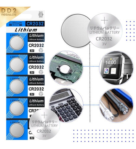 Pila Cr2032 X5u Lithium 3v Balanza Calculadora Control 1