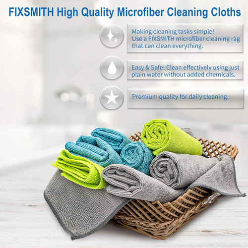 Paño De Limpieza De Microfibra Fixsmith, Paquete De 8, Tamañ 1