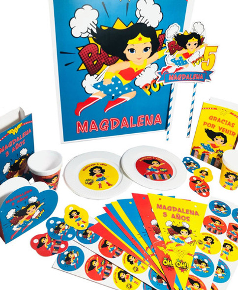 Cotillón Infantil Personalizado X 10 Mujer Maravilla 0