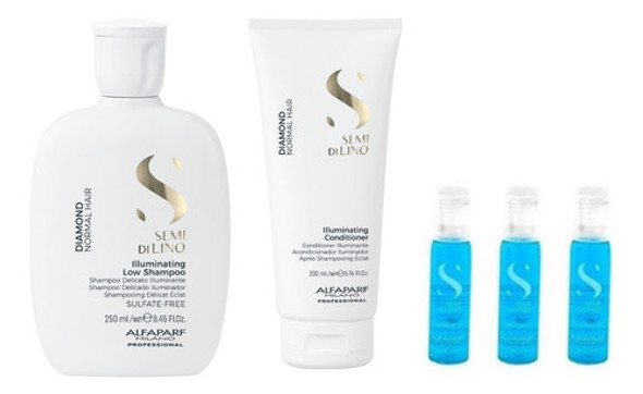 Alfaparf Semi Di Lino Diamond Shampoo + Máscara + Ampollas 0 Alfaparf Semi Di Lino Diamond Shampoo + Máscara + Ampollas 0