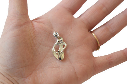 Dije De Familia - Papa Mama Y 1 Hijo - Plata Italiana 925 0