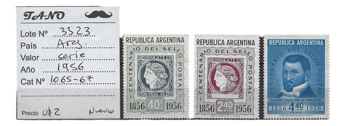 Lote3323 Argentina Serie 1956 Gj# 1065-67 Nuevos 0
