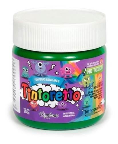 Tempera Tintoretto Lavable 250 Gr No Toxica Color Verde 0