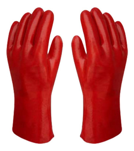 Guante Pvc Rojo Corto Trabajo Industriales Soporta Quimicos 0 Guante Pvc Rojo Corto Trabajo Industriales Soporta Quimicos 0