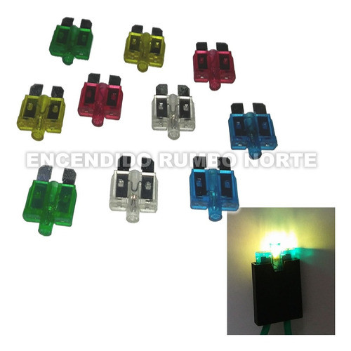Kit X 10 Fusibles Fusiluz Ficha Plano Led Facil Detección 1