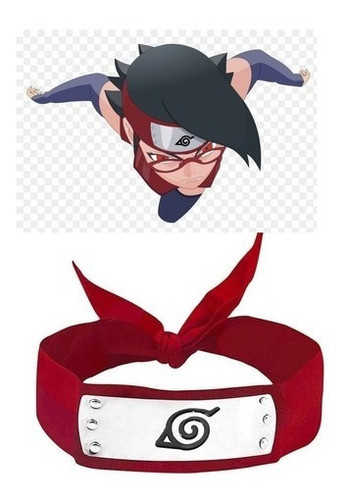 Sarada Uchiha Bandana Vincha Konoha Rojo Naruto Boruto 0