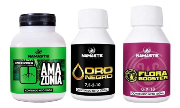 Combo Namaste Amazonia + Oro Negro + Flora Booster 0 Combo Namaste Amazonia + Oro Negro + Flora Booster 0