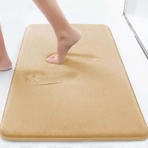 Alfombra De Baño Antideslizante Absorbente 60x40cm Beige 1