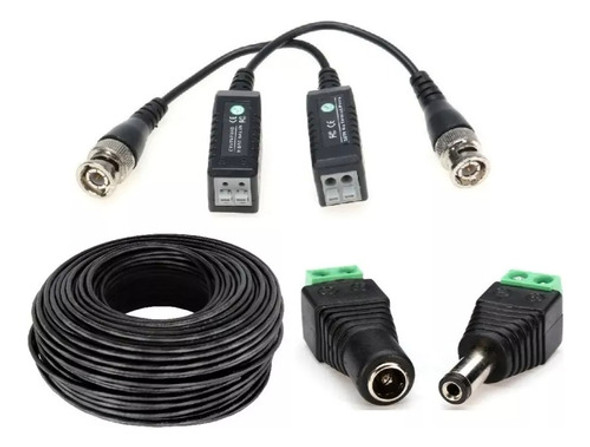 Camara Cable Red Utp Cctv 10mts Balun Y Alimentacion P Armar 0