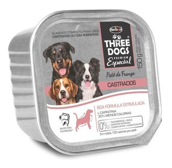Pate Perro Three Dogs Castrado 150 Grs (caja X12) 1