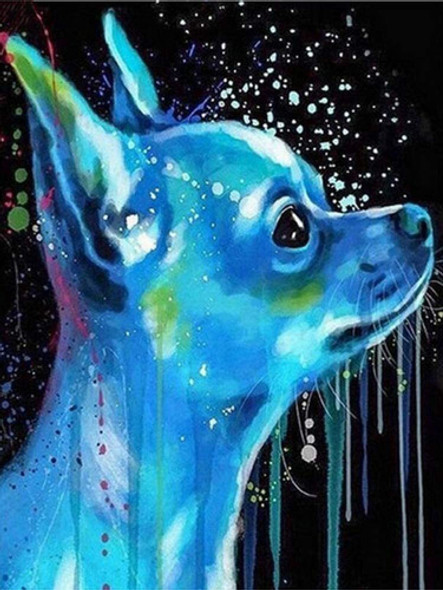 Kit Pintura Con Diamantes 5d Mascota Azul 30x40cm Diy 0