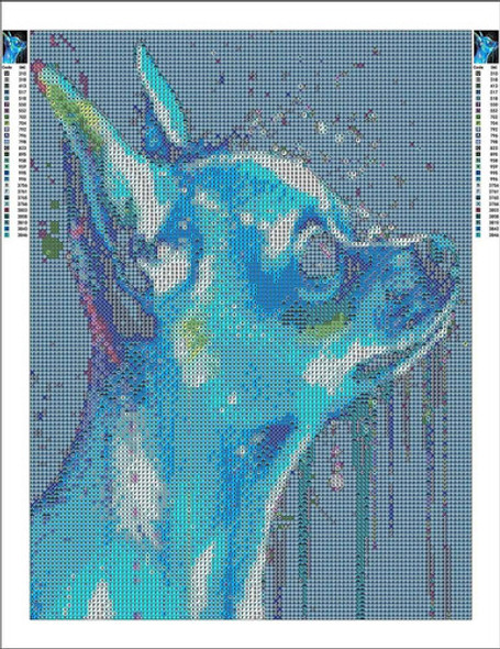 Kit Pintura Con Diamantes 5d Mascota Azul 30x40cm Diy 1
