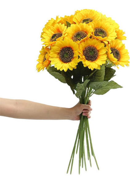 Laelfe Flores Artificiales Girasol Tallo Largo Seda Falsas A 0 Laelfe Flores Artificiales Girasol Tallo Largo Seda Falsas A 0