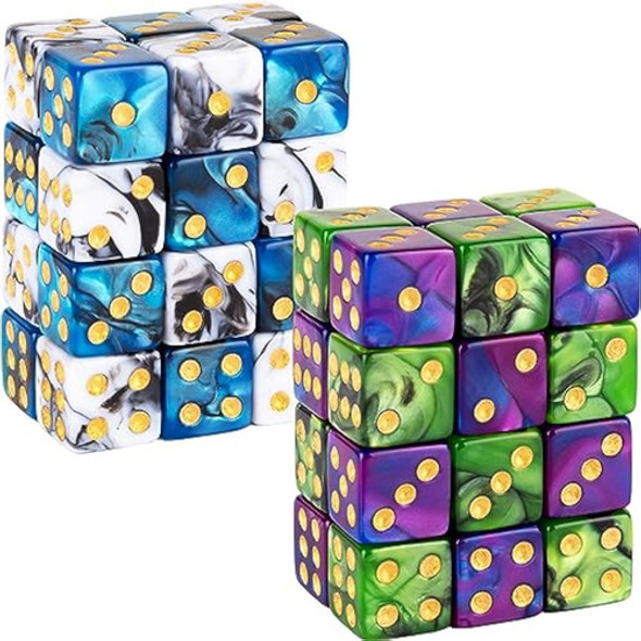 48 Dados De Mármol D6 De 0.472 In Poliédricos De 6 0 48 Dados De Mármol D6 De 0.472 In Poliédricos De 6 0