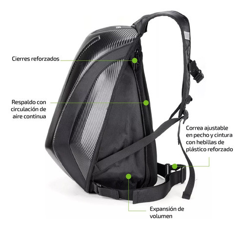 Mochila Semi Rigida Para Moto Casco Expandible Impermeable 1